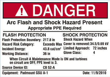 Arc Flash Label 1